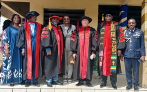 Pasteur Gaspard Obiang lors de la remise de son doctorat honorifique